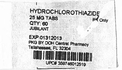 25mg Label (Hydrochlorothiazide 25mg)